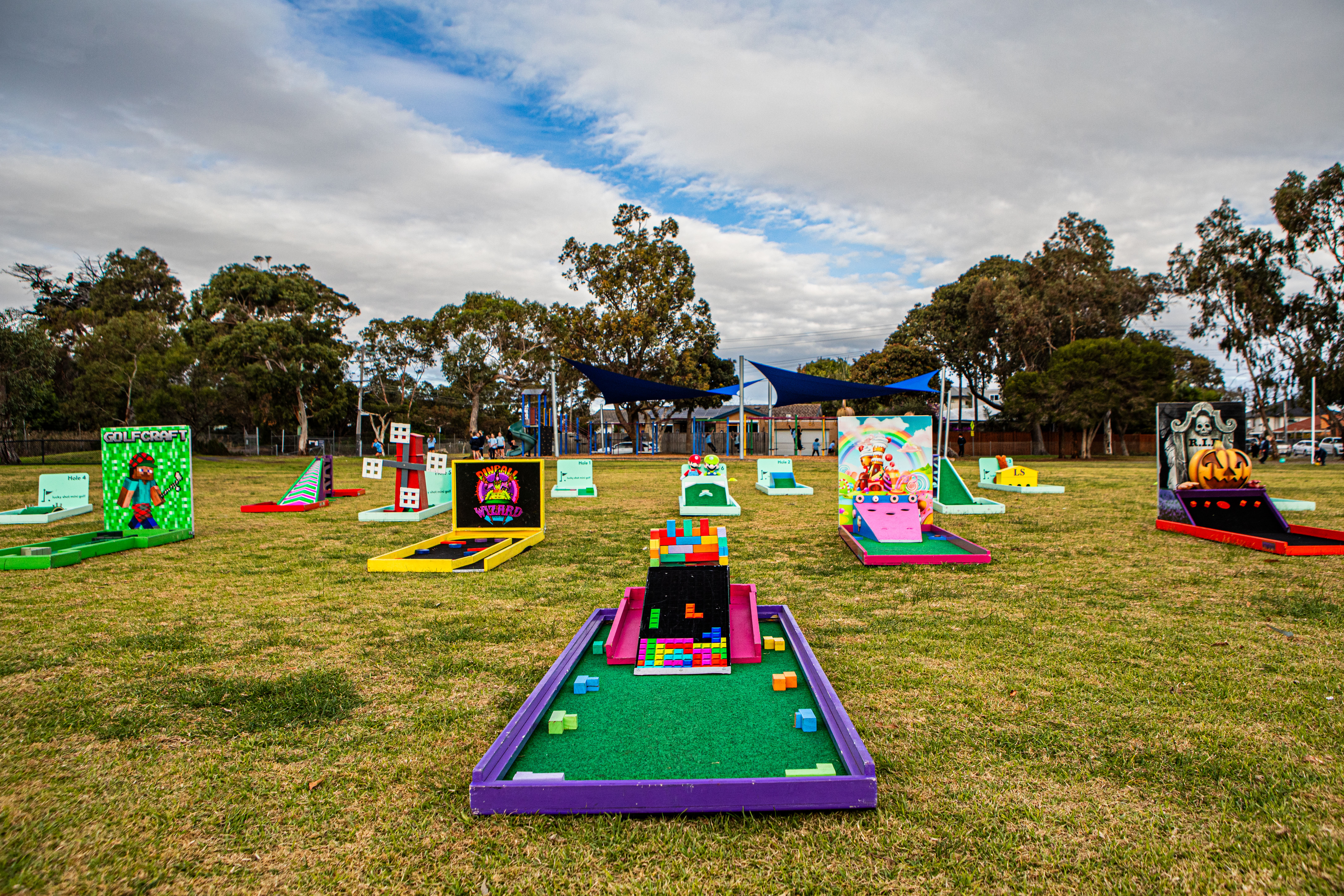 Lucky Shot Mini Golf corporate event setup
